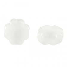 Glasperle 10mm Glücksklee - Milky white